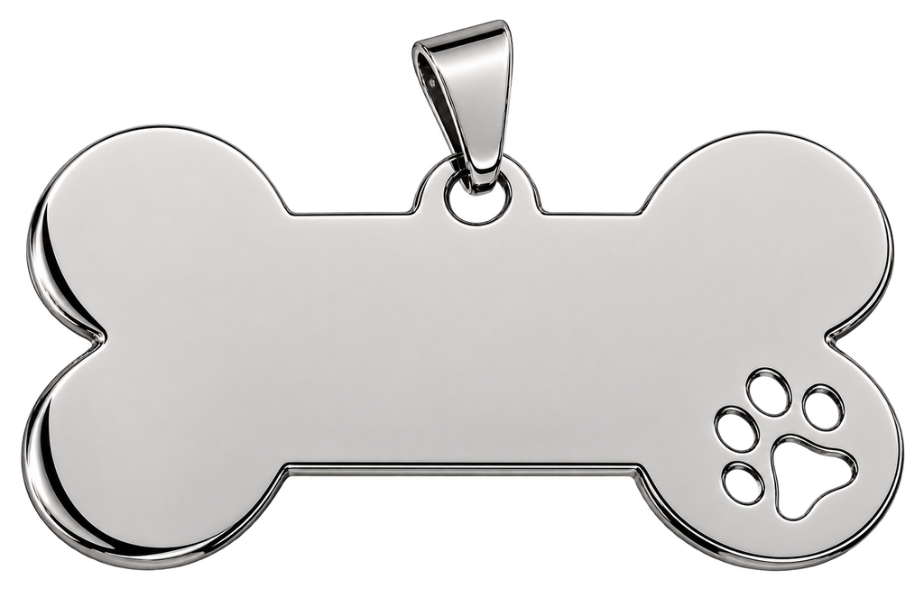 Médaille pour animaux en forme d’os – Gravure personnalisée